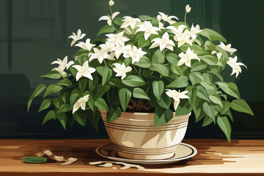 Jasmine flower plant leaf. AI generated Image by rawpixel.
