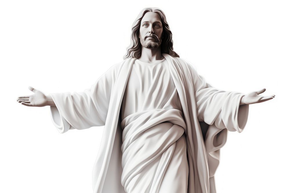 Jesus statue sculpture white. AI generated Image by rawpixel.