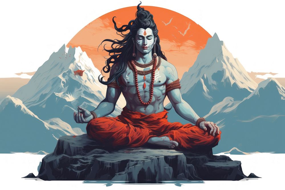 Shiva statue adult spirituality cross-legged. | Premium Photo ...