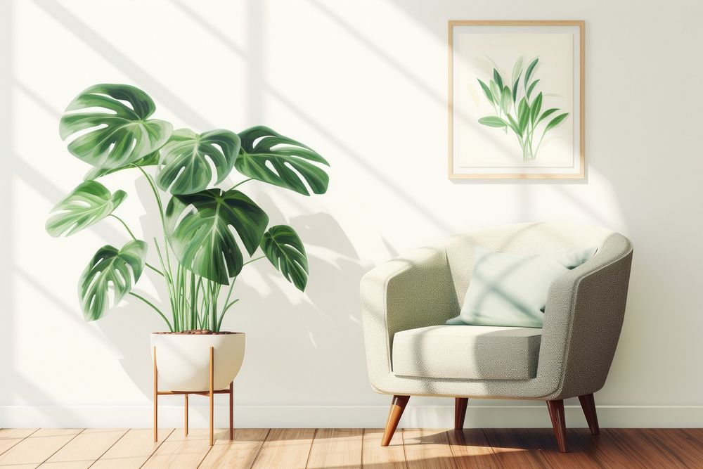 Split Leaf Philodendron leaf furniture armchair. 