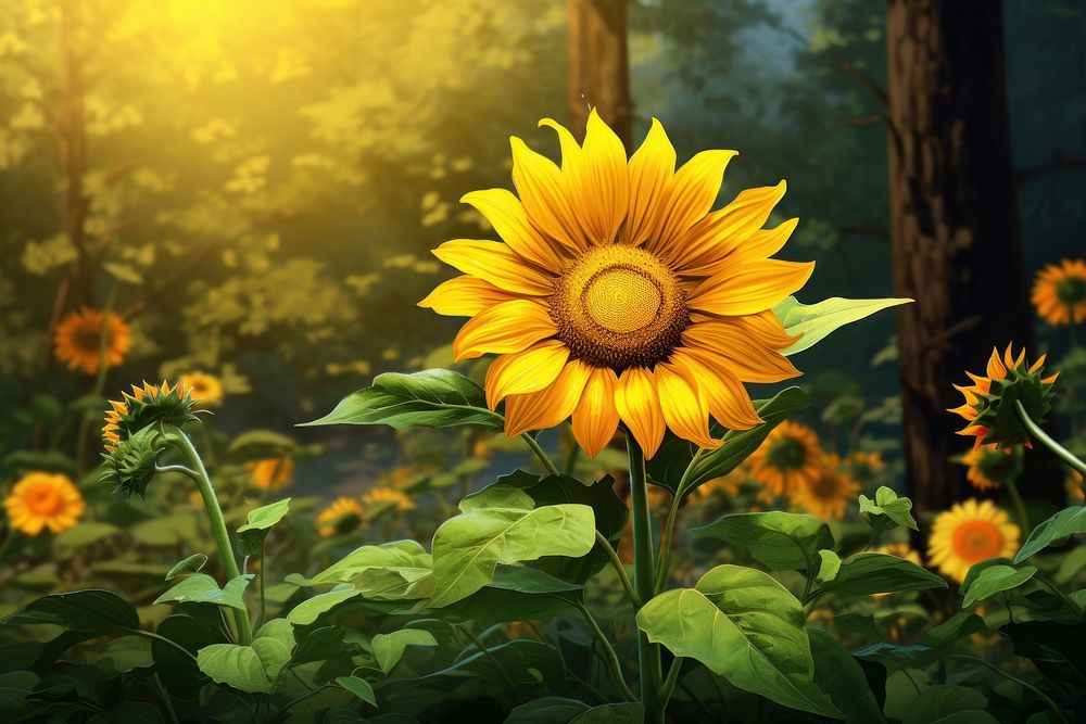Sunflower outdoors nature plant. AI generated Image by rawpixel.