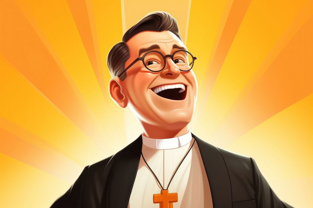 Pastor glasses cartoon adult. AI generated Image by rawpixel.