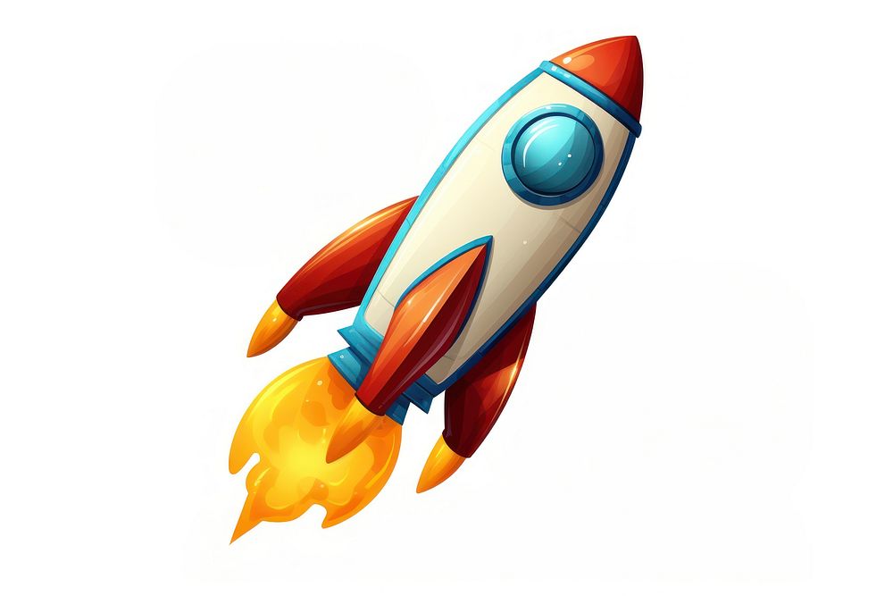 Rocket white background spaceplane spacecraft. AI generated Image by rawpixel.
