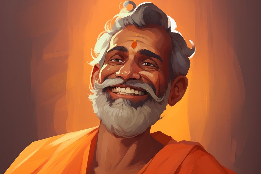 Tamil saint portrait drawing adult. AI generated Image by rawpixel.