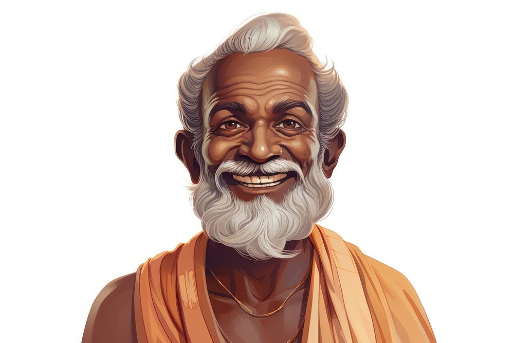 Tamil saint portrait drawing adult. AI generated Image by rawpixel.