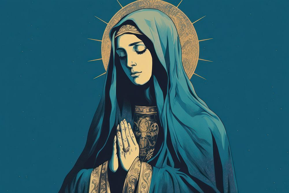 Virgin mary female adult representation. AI generated Image by rawpixel.