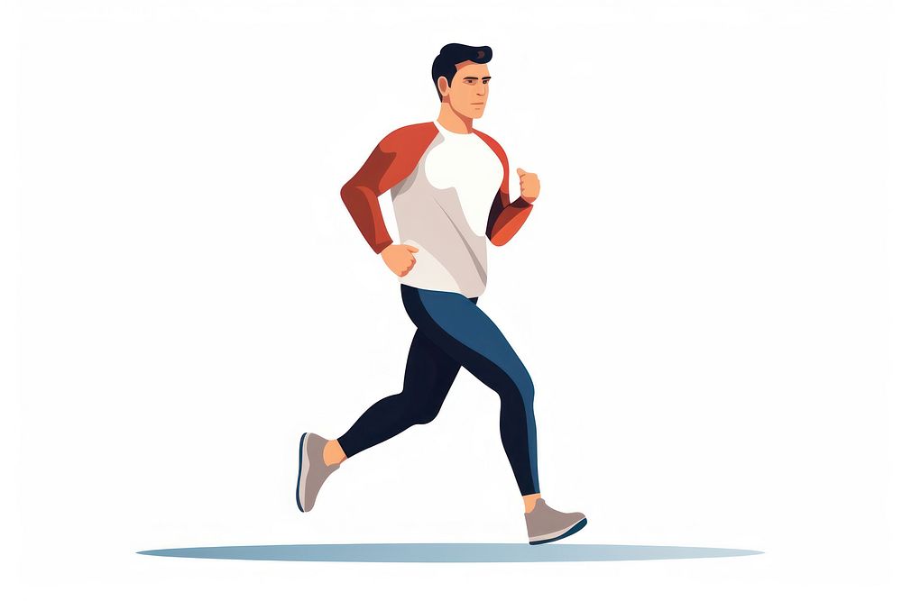 Running jogging white background determination. AI generated Image by rawpixel.