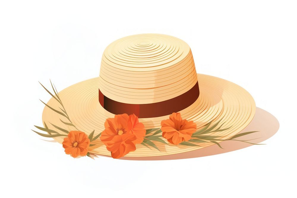 Summer hat white background straw | Free Photo Illustration - rawpixel