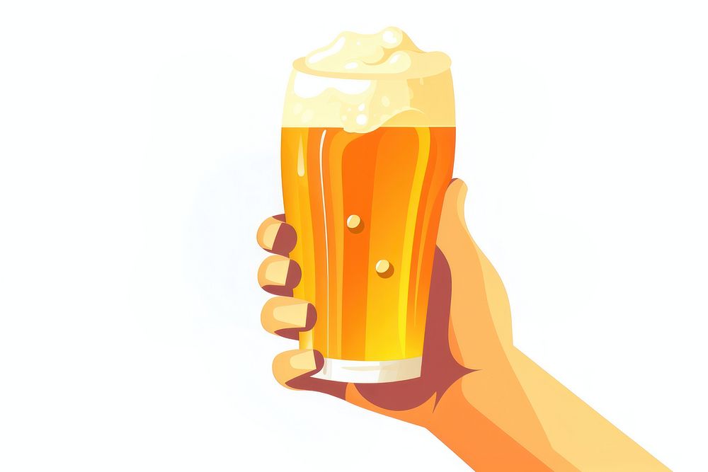 Glass beer holding drink. 