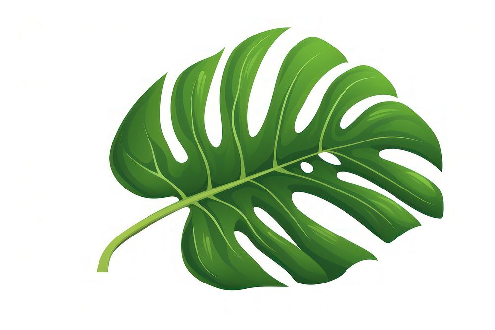 A monstera leaf plant white background freshness. AI generated Image by rawpixel.