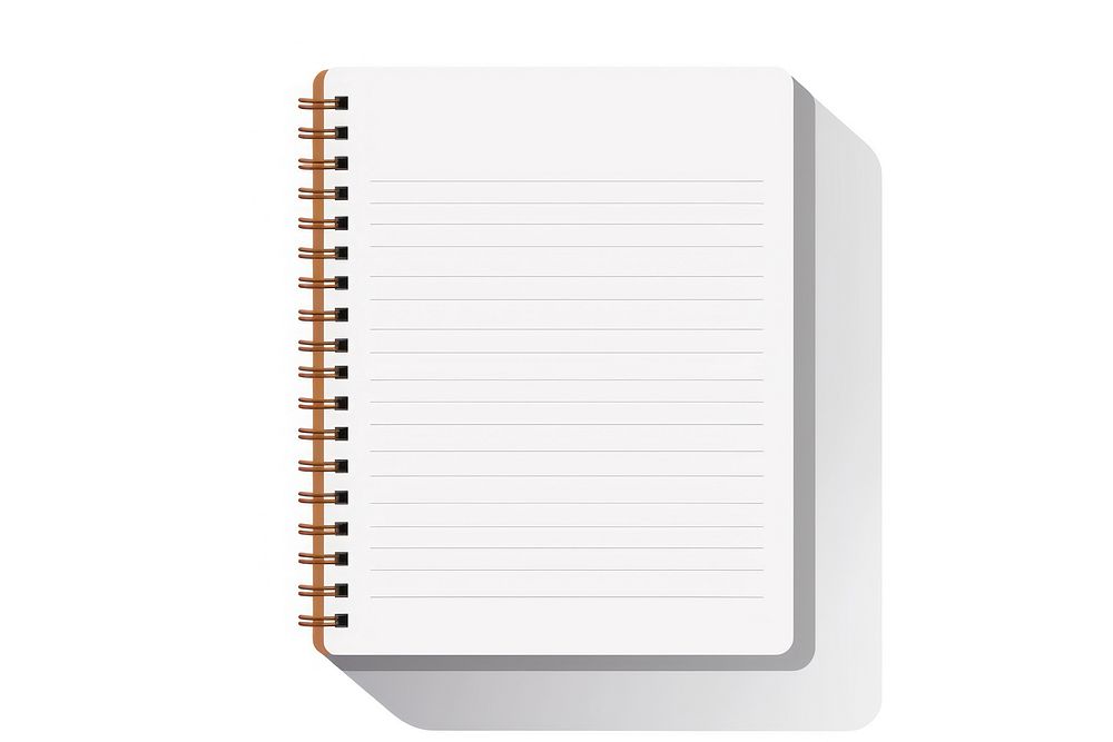 A notebook paper diary page white background. AI generated Image by rawpixel.