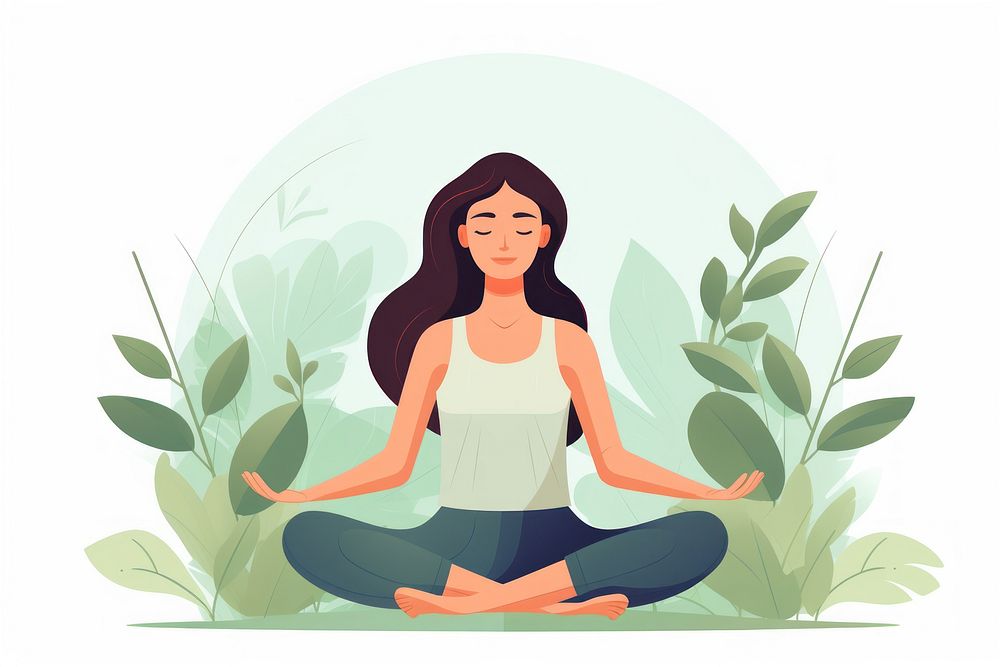 Woman meditating yoga sports adult. AI generated Image by rawpixel.