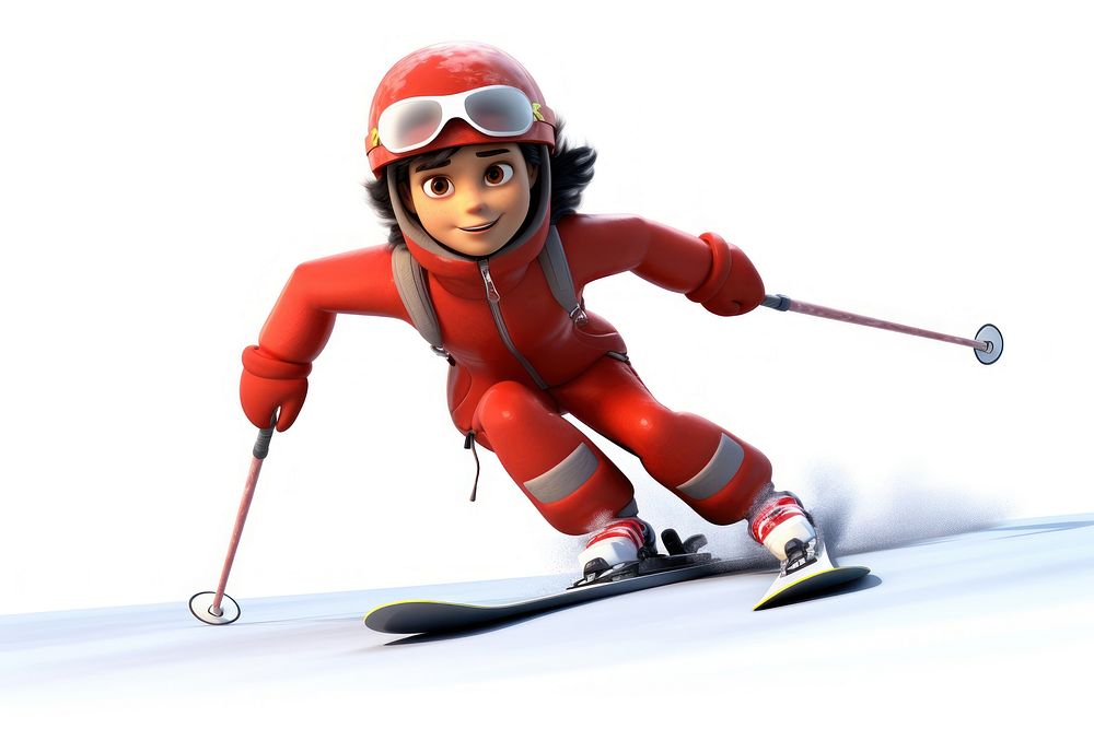 Skiing recreation cartoon sports. 