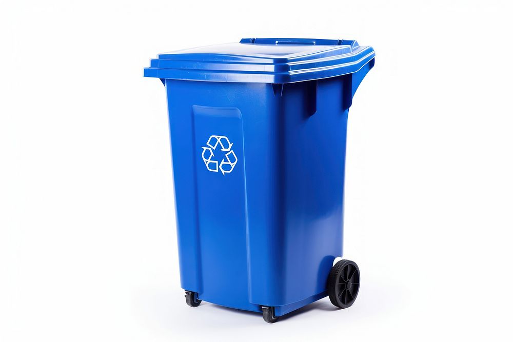Bin blue white background container. AI generated Image by rawpixel.