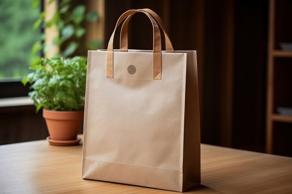 Paper shopping bag handbag accessories container. 