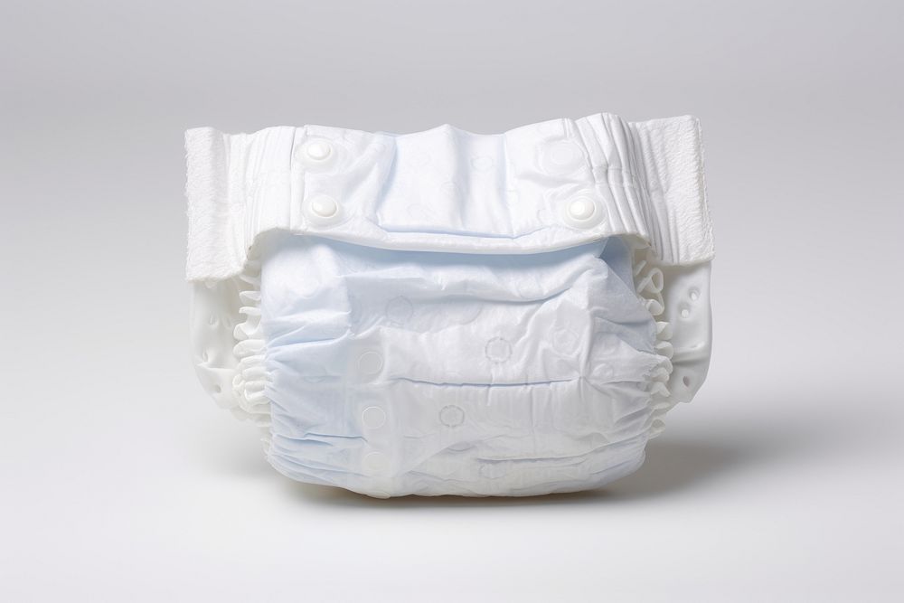 A baby disposable diaper white white background textile. 