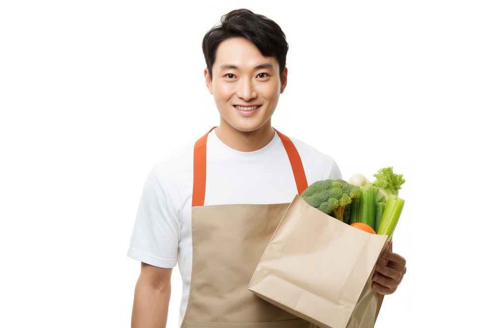 Groceries smile apron food. AI generated Image by rawpixel.