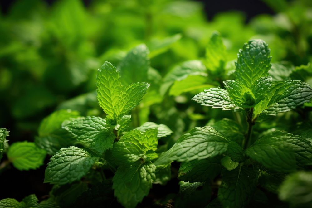 Mint herbs plant leaf backgrounds. AI generated Image by rawpixel.