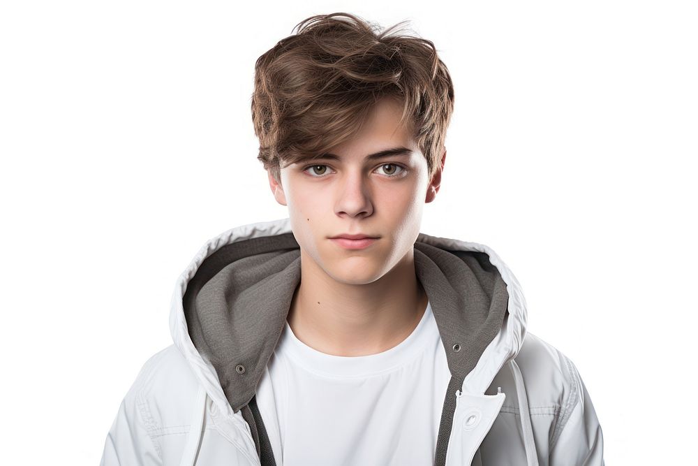 Teenager portrait photo white background. AI generated Image by rawpixel.