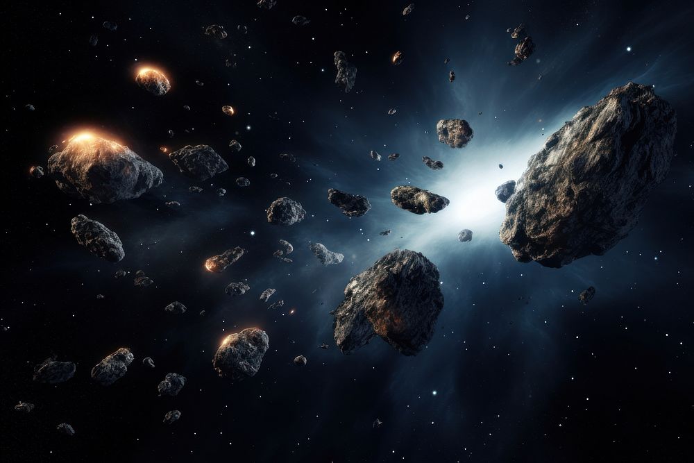 Asteroid Belts space astronomy universe. AI generated Image by rawpixel.
