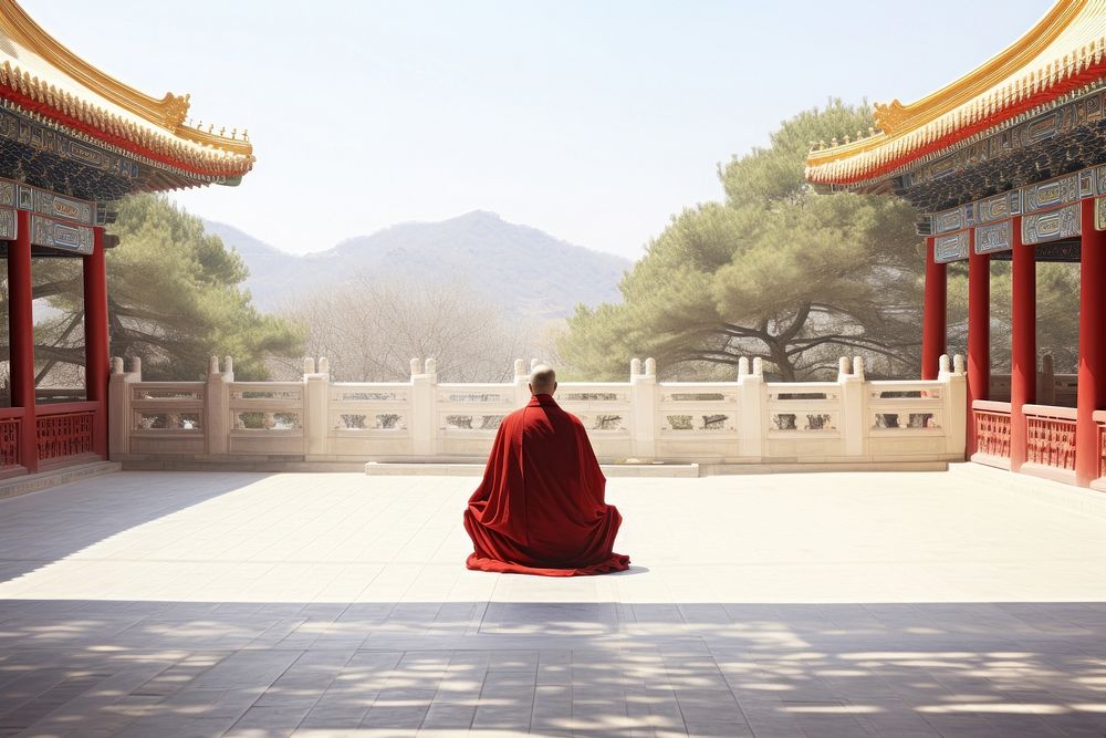 Chinese monk temple adult male. 