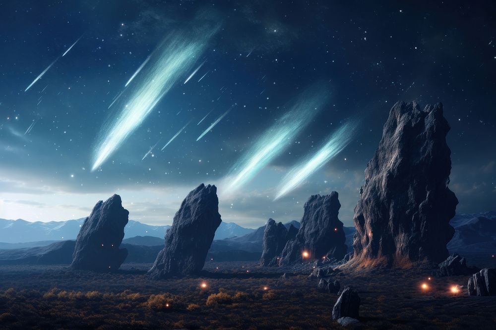 Comets landscape astronomy outdoors. AI generated Image by rawpixel.