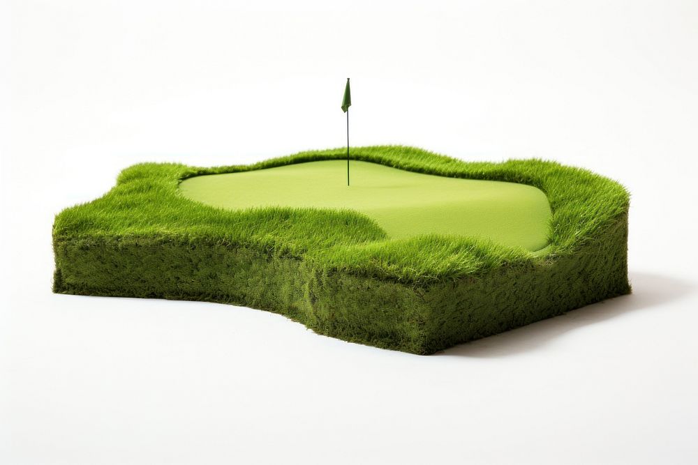 Grass golf green white background. AI generated Image by rawpixel.