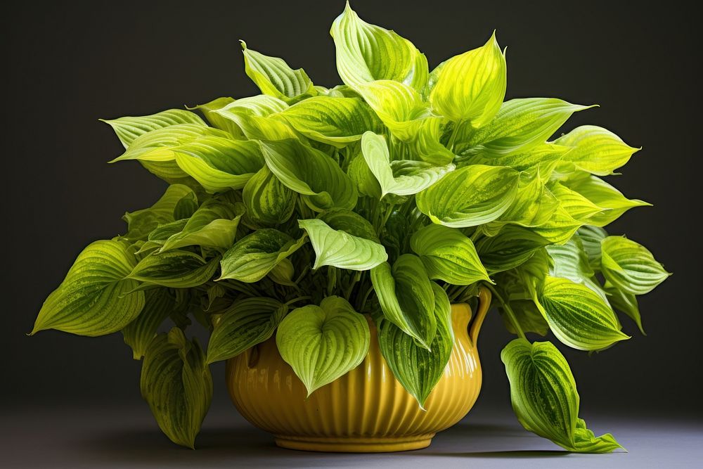 Hostas plant green leaf. AI generated Image by rawpixel.