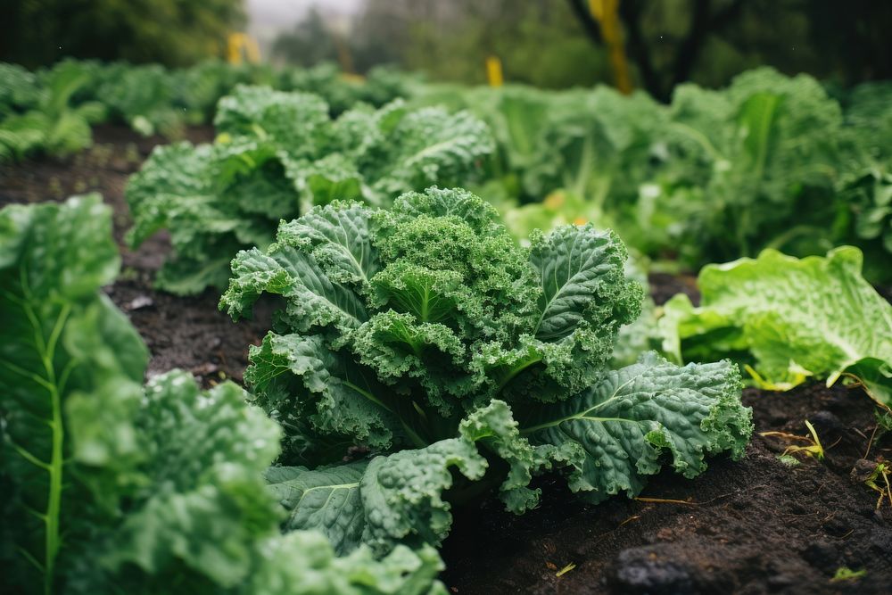 Kale vegetable garden plant. AI generated Image by rawpixel.