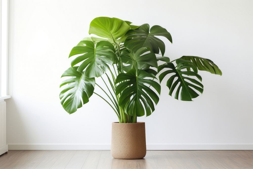 Monstera plant leaf xanthosoma. AI generated Image by rawpixel.