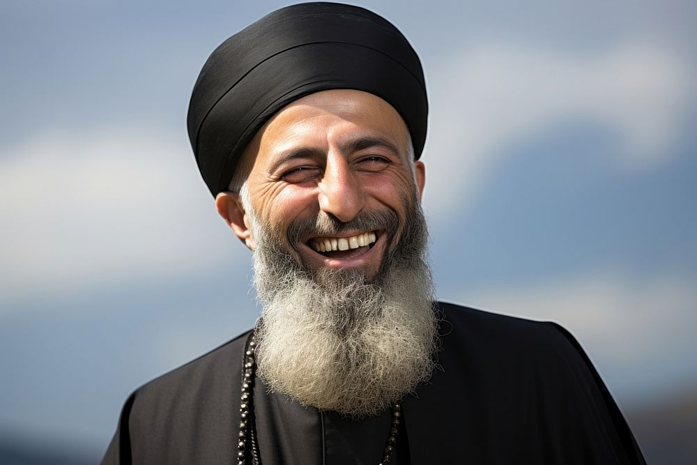 Islam smile priest adult. AI generated Image by rawpixel.