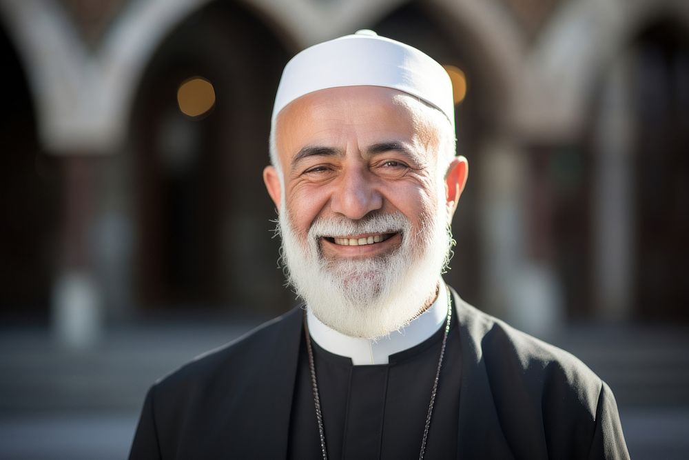 Islam priest adult smile. AI generated Image by rawpixel.