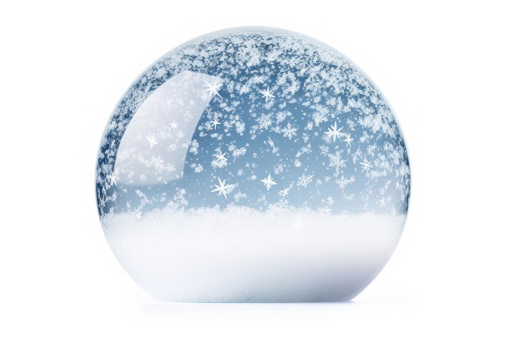 Winter snow sphere white background. AI generated Image by rawpixel.