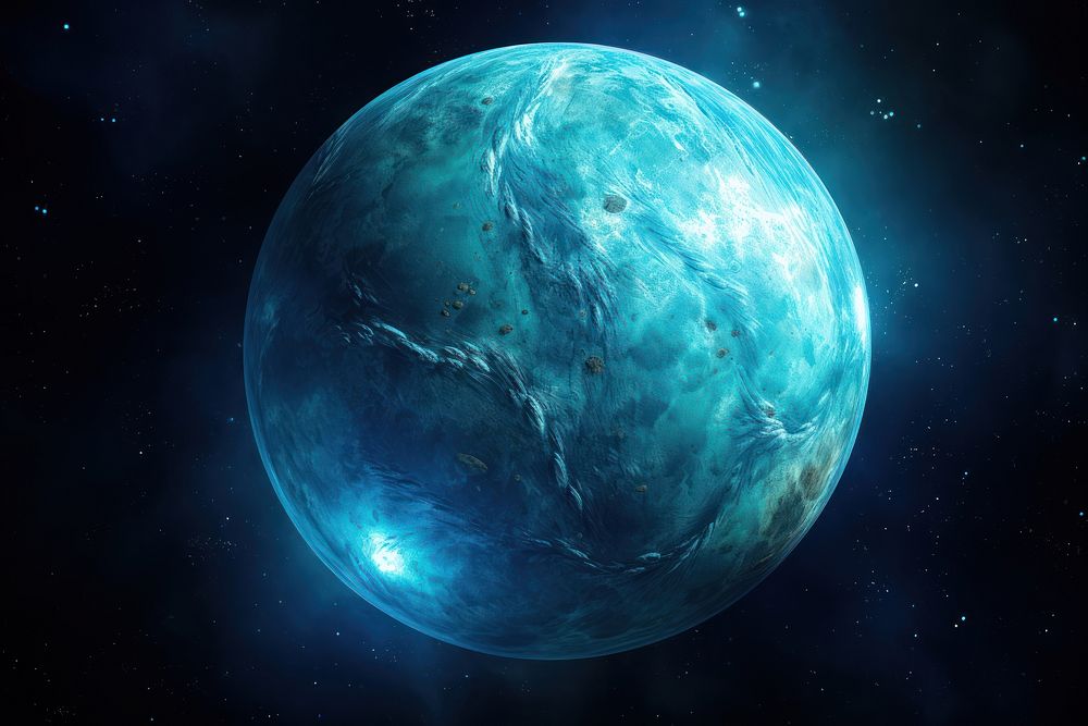 Uranus planet space astronomy. AI generated Image by rawpixel.