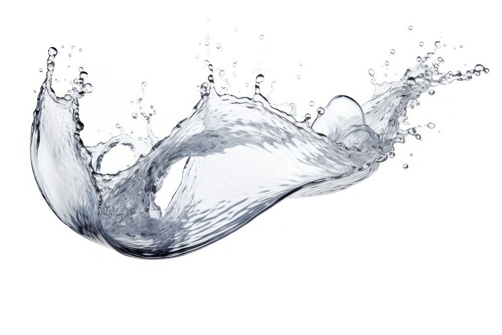 Water splash drawing sketch white background. AI generated Image by rawpixel.