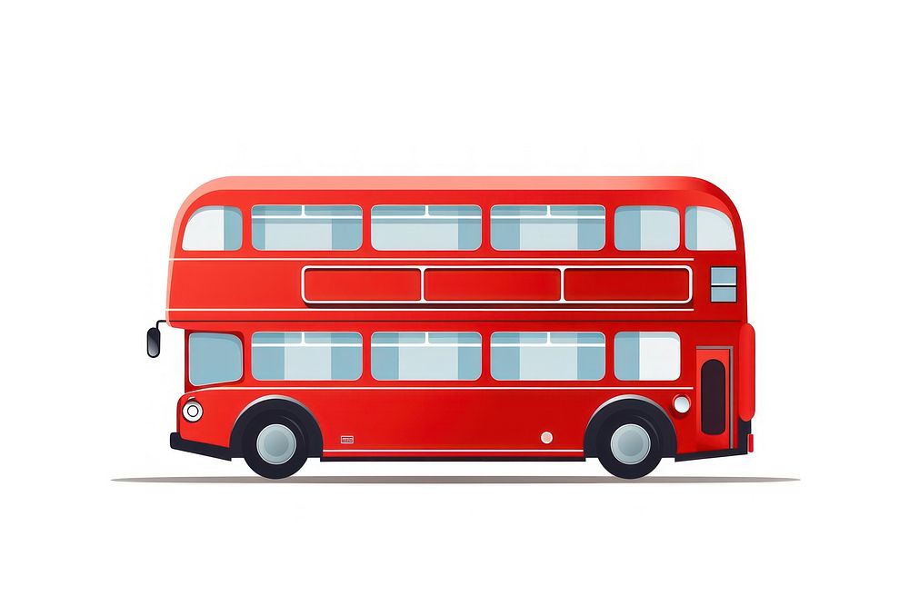 Bus vehicle red white background. AI generated Image by rawpixel.