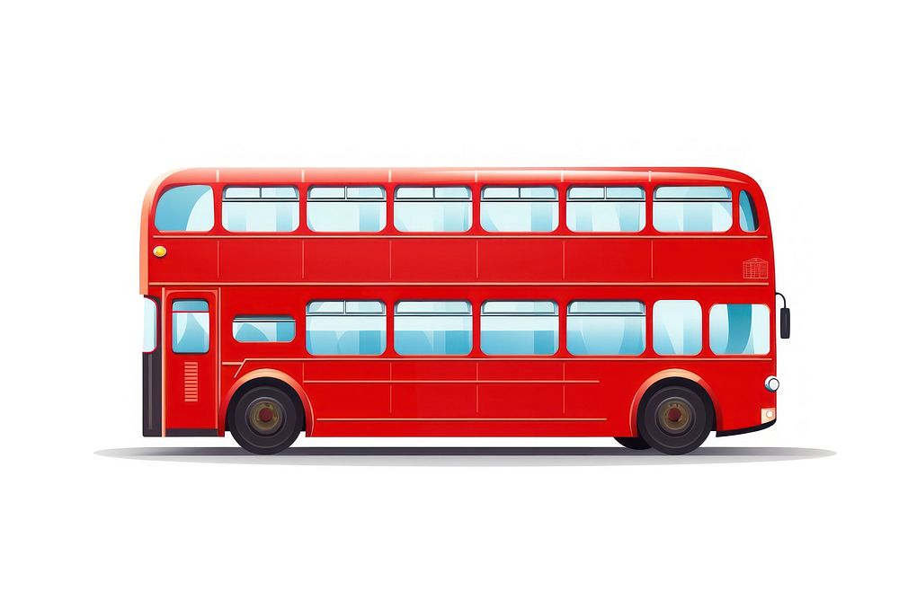Bus vehicle red white background. AI generated Image by rawpixel.