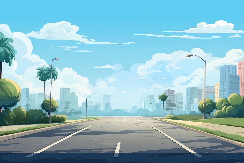 Side-road landscape outdoors highway. AI generated Image by rawpixel.