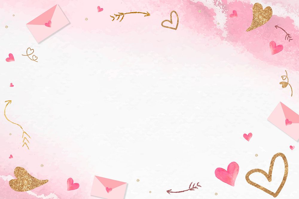 Pink Valentine's watercolor background design