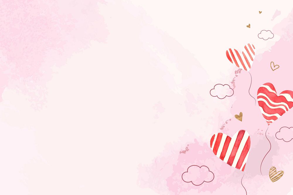 Cute heart balloons background design with copy space