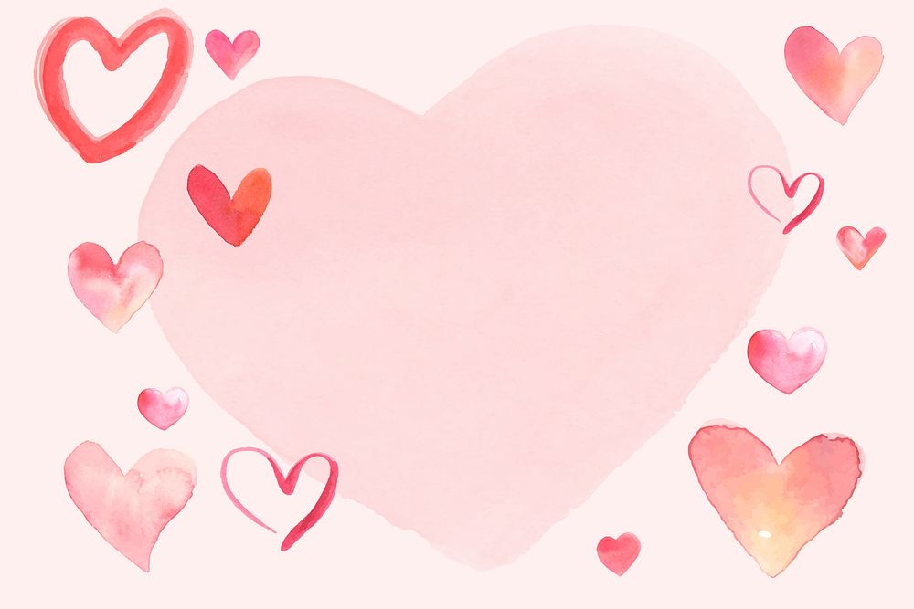 Pink heart frame background design with copy space