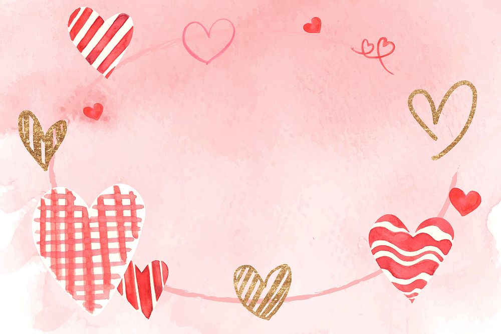 Cute Valentine's watercolor background design