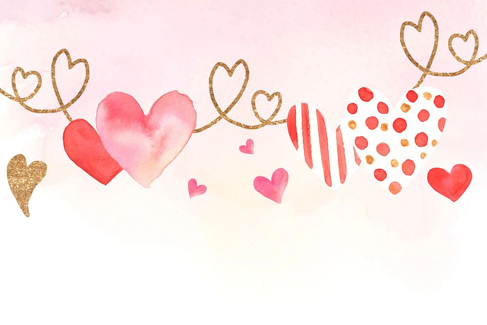 Love, heart border background design with copy space