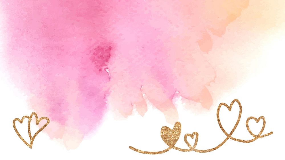 Valentines watercolor desktop wallpaper