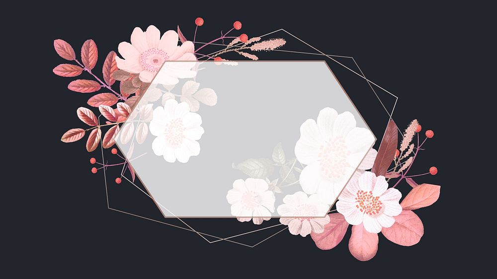 Pink flower frame desktop wallpaper