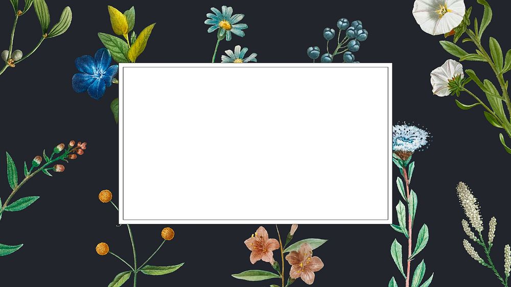Botanical flower frame desktop wallpaper