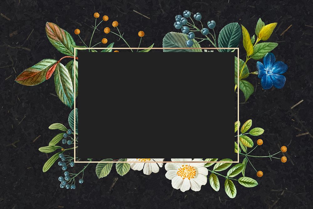 Floral botanical frame aesthetic background