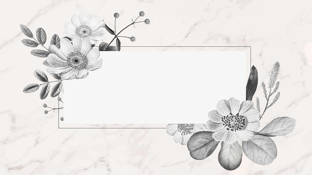 Black and white flower desktop wallpaper