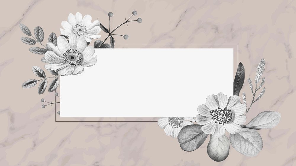 Black and white flower desktop wallpaper