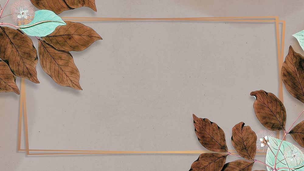 Brown leaf frame desktop wallpaper